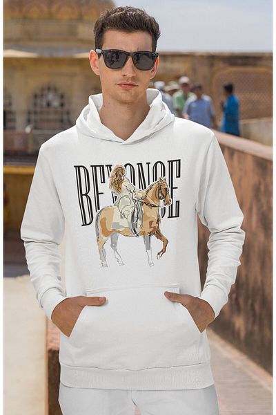 Fuddy Moda Hanorac cu glugă oversize unisex cu imprimeu Beyonce