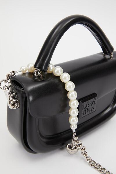 Levidor Black Pearl Strap Shoulder Bag - 930234