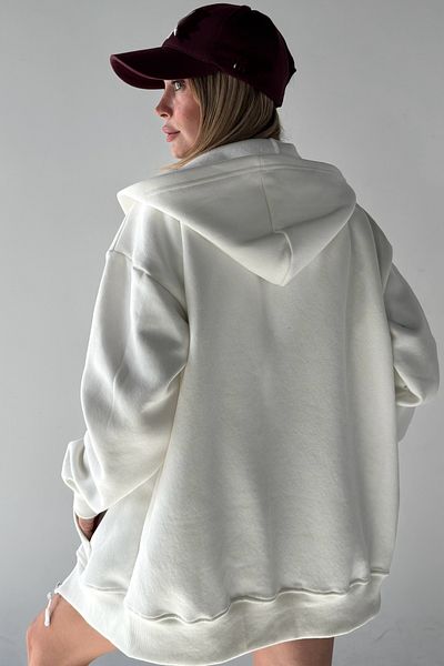 bb butik basic Oversize Thick Three Thread Zipper Hooded Sweatshirt