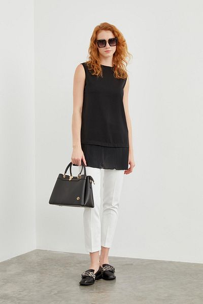 Zühre Black Crew Neck Sleeveless Underwear - i-0005