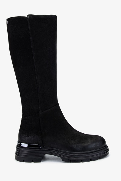 Valmenti Kadın Hakiki Deri Siyah Nubuk Casual Çizme