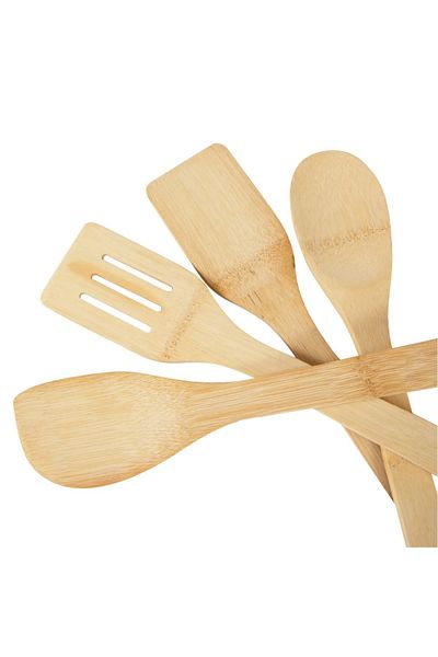 bimbambom Beech Wood Spoon Set - 5 Pieces Beech Spoon and Special Spoon Holder