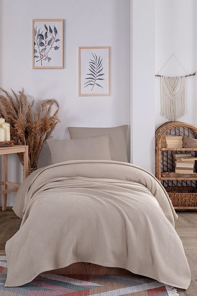 Eponj Home Ecocel Pique Cover - Junior 140X230Cm Karde Mink