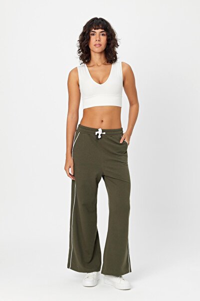 ALEXANDERGARDI ÇİFT ŞERİTLİ BELİ LASTİKLİ BOL PAÇA EŞOFMAN ALTI (B24-00224)