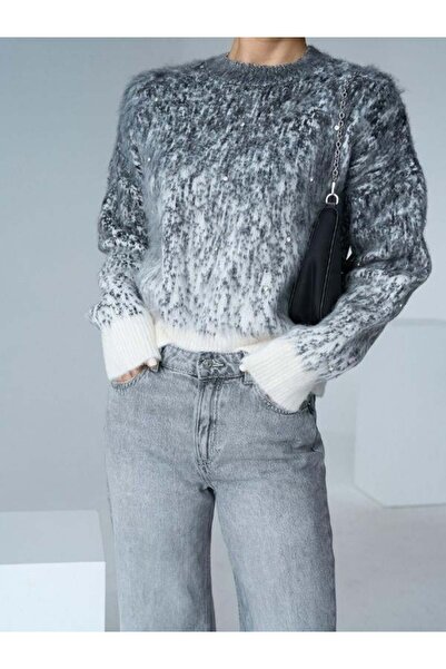 Zekids Women's Two Color Thick Stone Sweater