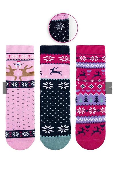 Emilakids Geyikli Non-Slip 3-Piece Towel Children's Winter Socks