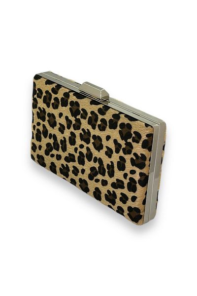 Biçanta Geantă pentru rochie de seară cu pene cu imprimeu leopard - pentru noapte, nuntă, logodnă și absolvire