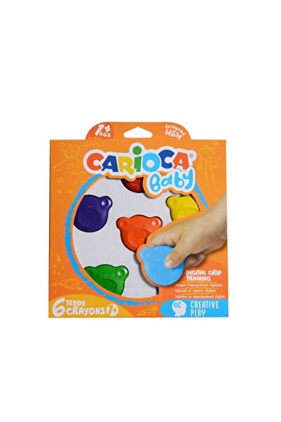 carioca Teddy Şekilli Mum Boya ve Baby Marker 2 Adet Boyama Seti