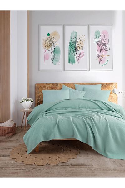 Eponj Home Ecocel Pike Battal King - 240x230cm Mint Green Sister Blanket