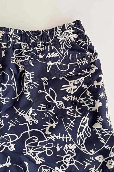 AYYILDIZ 845 Чоловічі синьо-білі шорти з візерунком