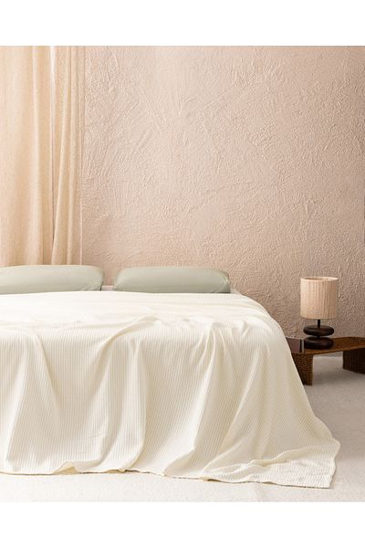Madame Coco Madelyn Double 100% Cotton Bedspread - Cream