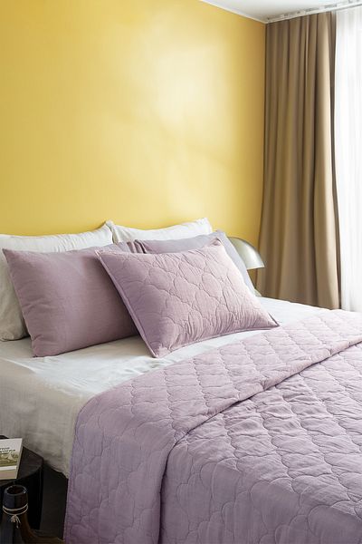 Barine Serenity Linen Quilted Bedspread Set Purple 240X260