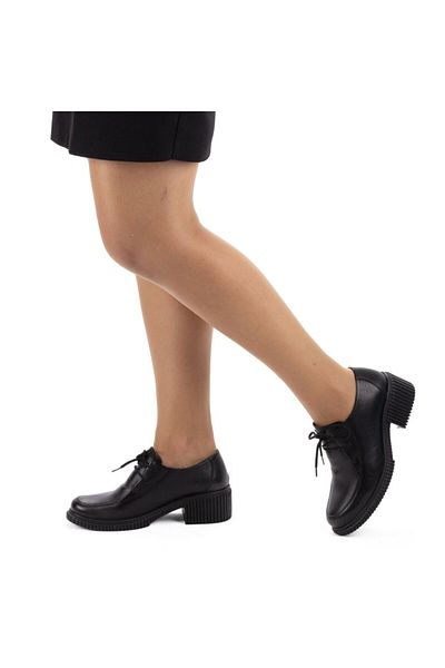 TwoEgoist Pantofi oxford cu șireturi, din piele naturală, cu toc de 5 cm