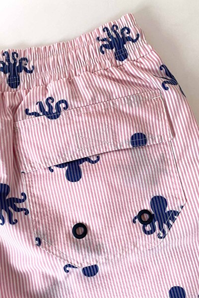 AYYILDIZ Ανδρικό σορτς θάλασσας 845 με ροζ σχέδιο