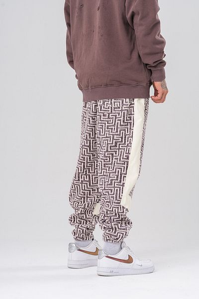go gang own Maze Leather Detailed Special Woven Jogger Trousers
