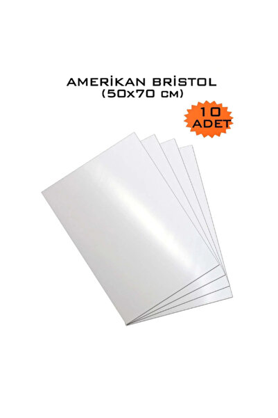 Glanart Amerikan Bristol Kartonu 50x70 cm 10 Adet 230 gr Çift Taraflı Parlak ...