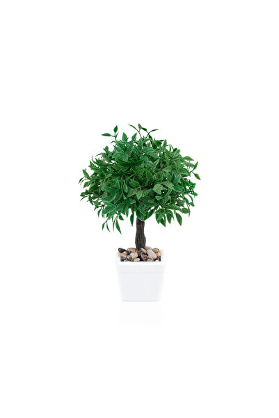Çiçekmisin Mini Fincan Saksıda Yapay Top Fesleğen Çiçeği