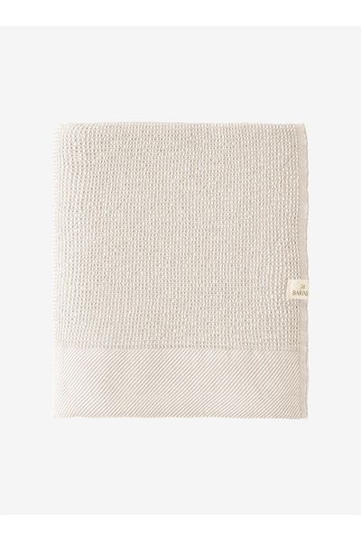 Barine Beige Wool Sofa Shawl - 130X170