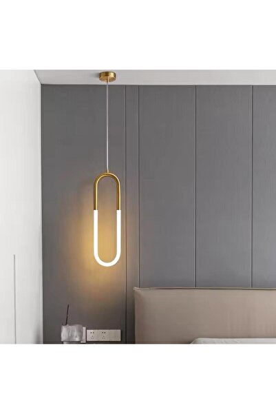 Vonalight Oval Ledli,Yatakbaşı,Banyo,Sarkıt Avize, Aydınlatma,Modern,dekoratif, Prinç Gold,Kaplamalı 15*45cm