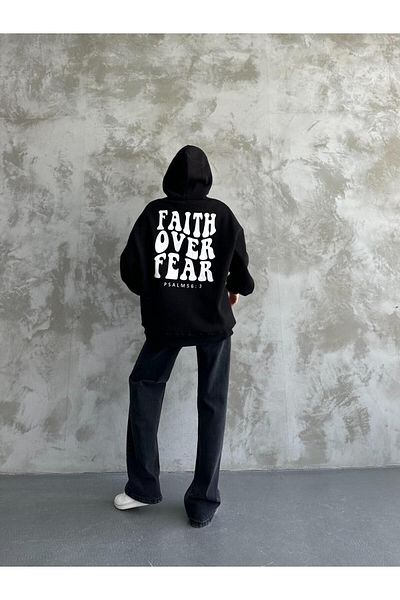 LECTUEL Unisex 3 Thread Hooded Sweatshirt - Wide Fit, Back Printed Hoodie
