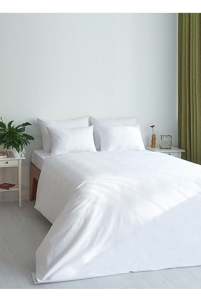 ALTINPAMUK 1. Class 62 Wire 100% Cotton White Σετ Παπλωματοθήκη Μονό - Σεντόνια, Παπλωματοθήκη και Μαξιλαροθήκη