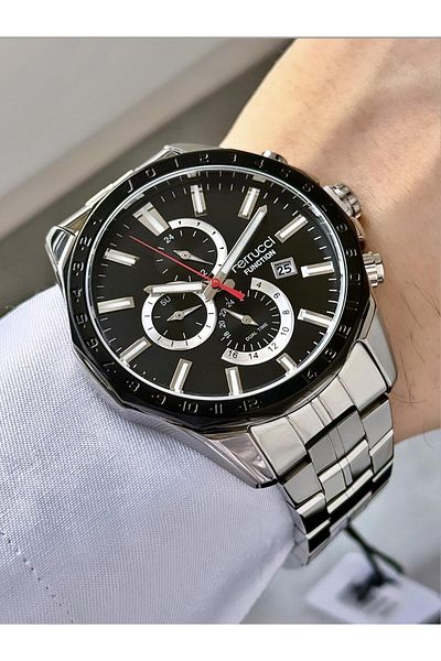 Ferrucci Men's Functions Active Steel Band Wrist Watch