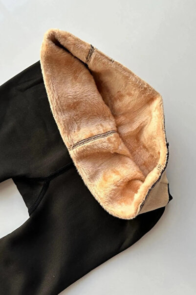 Sweet Sauna Lenjerie de pluș din lână neagră - Corset de chiloți de iarnă cu întărire termică