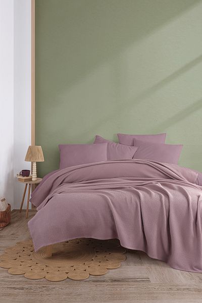 Eponj Home Ecocel Pique MegaKing - Pătură supradimensionată de 260x230 cm Karde Plum