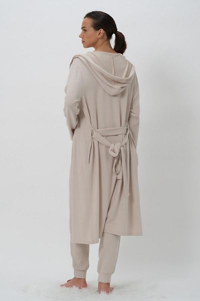 Zeyland Ecru Hooded Soft Dressing Gown - Women's Ctn82