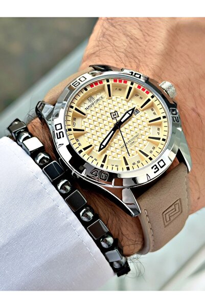 Naviforce Men's Wristwatch and Bracelet with Gift - Calendar
