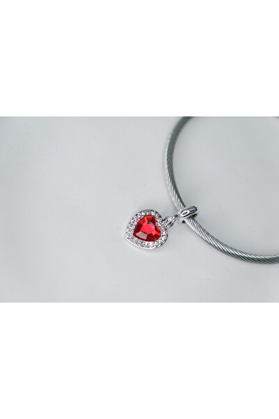 CYB STUDİO Red Heart Stainless Steel Charm