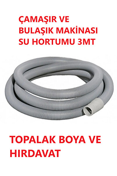 TOPALAKTİCARET 3 Mt Tahliye Hortumu Çamaşır Makinesi Bulaşık Makinesi Yoğuşma...