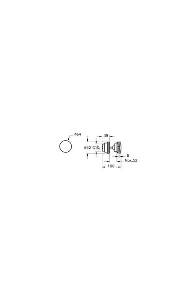 VitrA A4514929 vitra origin classic round sink strainer (universal-push-open-close) soft copper
