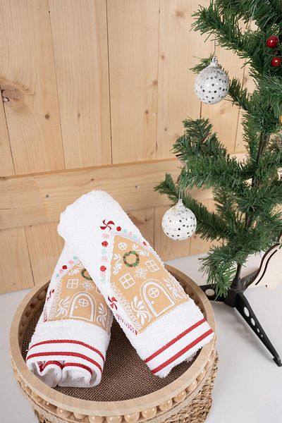 Baveno 45X70 cm Embroidered Patterned Set of 2 Towels - 100% Cotton Baveno