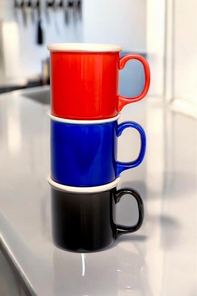 Digithome Porcelain Mug Cup with 3 Handles C320-225