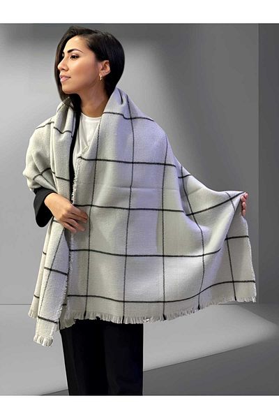 Trenderrs Eșarfă șal de umăr cu dungi fine pentru femei (70 cm x 180 cm)