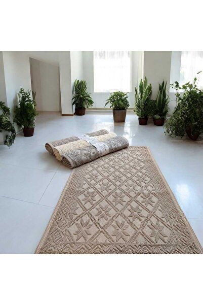 NikAr Home 2'li Banyo Paspası Pamuklu Kaymaz Taban Dikdörtgen Banyo Paspası Y...