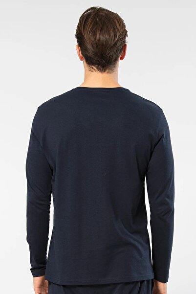 Cacharel Men's 50% Modal, 50% Cotton V-Neck Long Sleeve T-Shirt