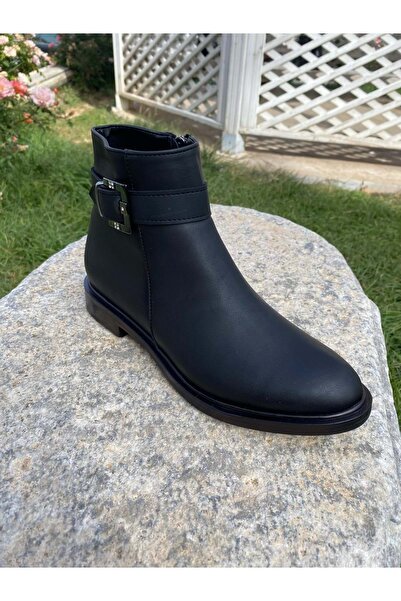 Pabuçhan Ayakkabı&Çanta Pabuçhan 0634 Düz Kaymaz Taban Büyük Numara Kadın Bot (41-42)