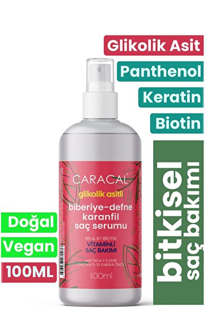 caracal Doğal Defne Karanfil Biberiye Suyu Serumu Glikolik Asit B5 B7 Dökülme...