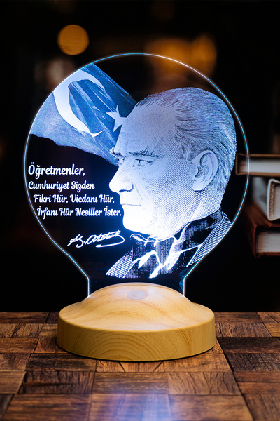 SEVGİLAMBASI Öğretmen Hediyesi Atatürk Sözleri Led Lamba, Mustafa Kemal Atatürk
