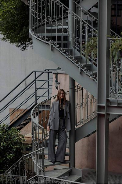 Tailors Room Anthracite Melange Single Pleated Trousers