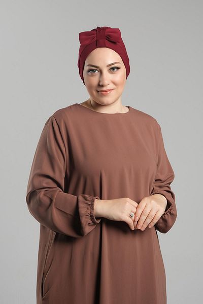 HÜRREM BONE Bordeaux Double Sided Practical Ready Snap Bow - Sandy 3007B_16