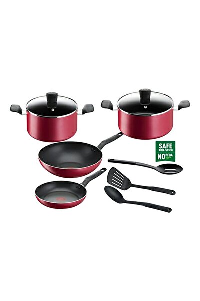 TEFAL مجموعة أواني طهي سوبر كوك G6 غير لاصقة من الألومنيوم مكونة من 9 قطع