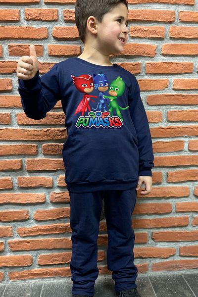 endudu 2-Piece Printed Line Flim Cotton Suit for Kid - Bottom and Top Set
