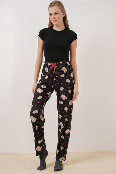 Bigdart Černé spodky pyžama 4323 se vzorem