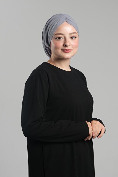 HÜRREM BONE Γκρι καπό Hijab - Practical Ready, Snap-on, Sandy Gathered Casual 2119_15