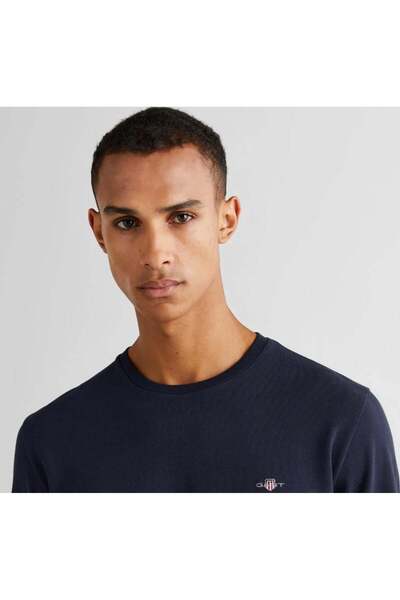 Gant Ανδρικό μπλουζάκι Navy Blue Slim Fit Crew Neck