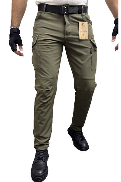 Polviton Χακί Πράσινο Slim Fit Softshell Cargo Παντελόνι - Combat Tactical Outdoor