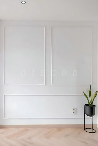 DİECOR Dekoratif Boyanabilir Montaja Hazır 2.5cm Duvar Çıtası Kolay Uygulanır...